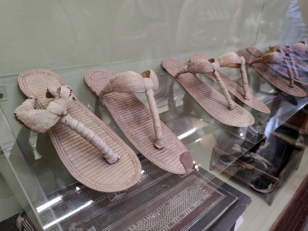 May 17, 2021. Cairo. Egypt. Various exhibits at the modern new Museum of Egyptian Civilization in Cairo.のeditorial素材