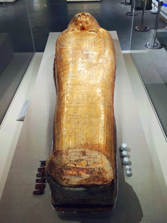 Cairo. Egypt - May 19, 2021: sarcophagus of Ancient Egyptian Museum object in Egyptian Museum at Cairo, Egypt.のeditorial素材