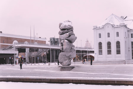 December 21, 2021. Moscow, Russia: Sculpture of the Swiss artist Urs Fischer called Big Clay No. 4 ....