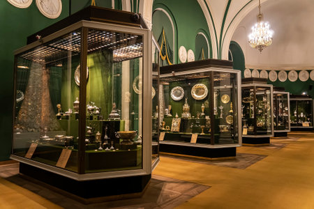 December 21, 2021. Moscow. Russia: Various collections exhibits from the history of Russia in the museum armory of the Moscow Kremlin. monomakh's hatのeditorial素材