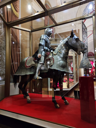 December 21, 2021. Moscow. Russia: Various collections exhibits from the history of Russia in the museum armory of the Moscow Kremlin. monomakh's hatのeditorial素材