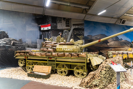 December 19, 2021. Moscow region, Russia. Various trophies captured by the Russian army in Syria during the fight against terrorist gangs. ISIL handicraft military equipmentのeditorial素材