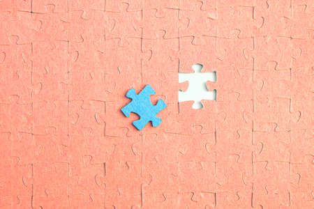 a metaphor. finish or complete a task concept. solving a complex problem. not like everyone else. can't find a place for self in society. Marginal, socially useless subject.の写真素材