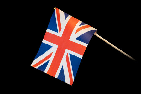 the national flag of Great Britain on a black background.