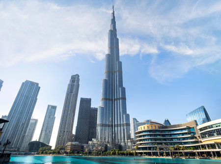 Dubai, UAE , United Arab Emirates. November 27th, 2022. View of the Burj Khalifa, the tallest...