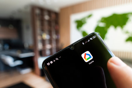 Barnaul. Russia. June 21 2022: google home application on the smartphone screen to control smart...