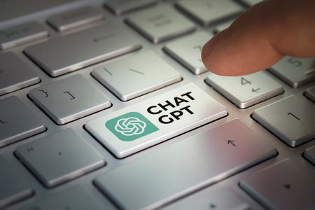 GPT Chatbot on the keyboard button. Chat with AI or Artificial Intelligence. chatbot developed by Open AI. A new neural network. Barnaul. Russia March 28, 2023のeditorial素材