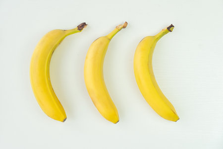 Healthy , Healthy Food Three Banana Top View on white Background