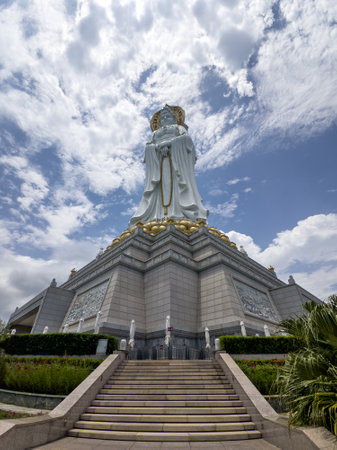 The most famous attraction of Hainan island. The Goddess Guanyinの写真素材