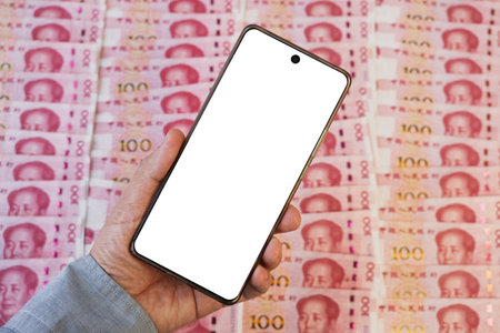 white black smartphone screen for text and design. the concept of accumulating profitability and...