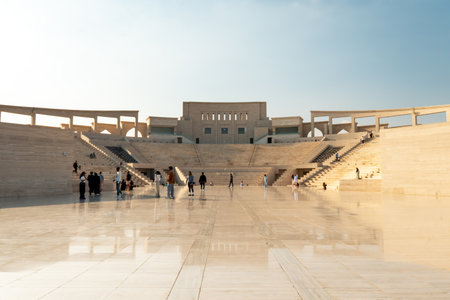 DOHA, QATAR February 1, 2025: amphitheater, Katara is a self-styled cultural village nestled between the gleaming financial district of West Bayの写真素材