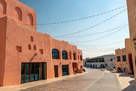 Colorful Streets, Mina District Corniche, Doha Marina Doha, Qatarの写真素材