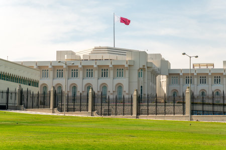 The Emiri Diwan palace, the center of government, in Doha, Qatar.の写真素材