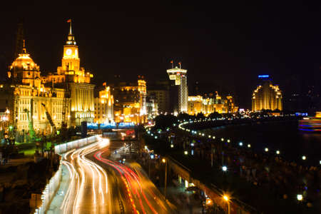 night view of Shanghai cityのeditorial素材