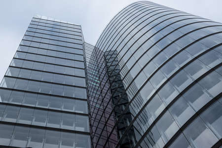 High modern buildings of glass and steel