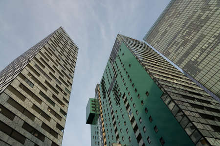 High modern buildings of glass and steelの写真素材
