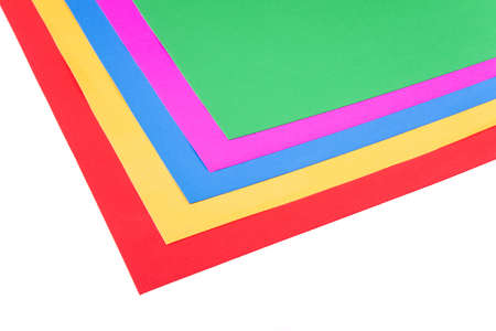 arranged sheets of colored paperの写真素材
