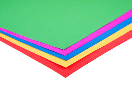 arranged sheets of colored paperの写真素材