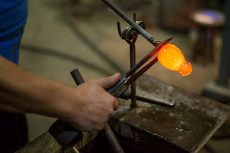 Handmade figures of melted glassの写真素材