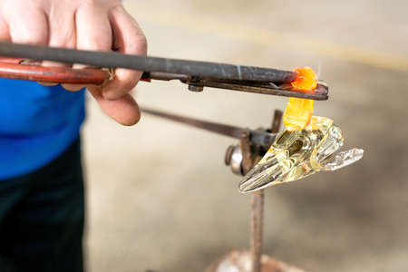 Handmade figures of melted glass