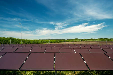Solar panel,  photovoltaic - selective focus, copy space