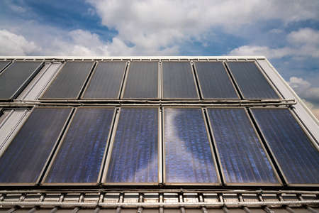 Solar panel,  photovoltaic - selective focus, copy space