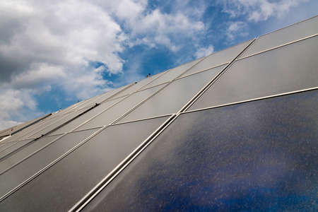 Solar panel,  photovoltaic - selective focus, copy spaceの写真素材