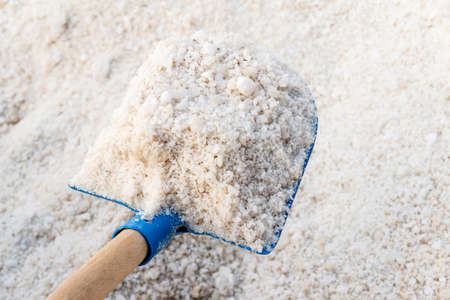 salt extraction by traditional technology - selective focus, copy spaceの写真素材
