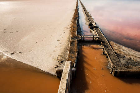 Saltwork landscape - selective focus, copy spaceの写真素材