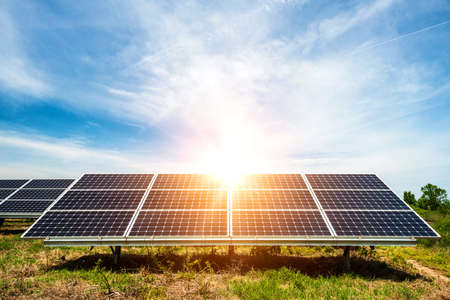 Solar panel, photovoltaic, alternative electricity source - concept of sustainable resources