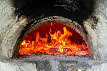 Fire in a furnaceの写真素材