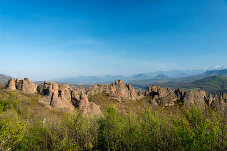 The rocks of Belogradchik (Bulgaria) - red color rock sculptures part of UNESCO World Heritage who were nominated to the World Newの写真素材