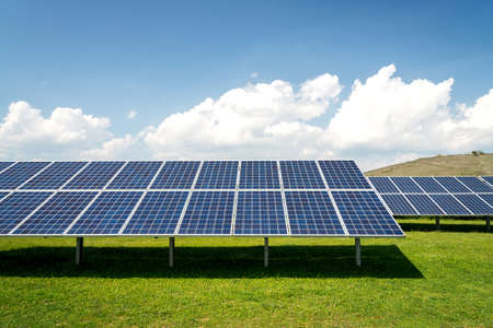 Solar panel, photovoltaic, alternative electricity source - concept of sustainable resourcesの写真素材