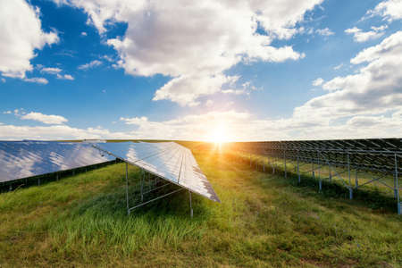 Solar panels, photovoltaics, alternative electricity source - concept of sustainable resources