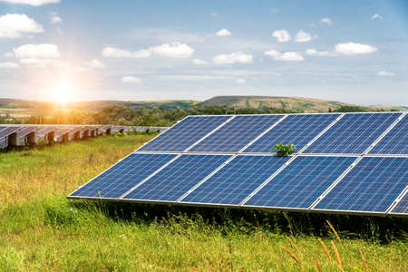 Solar panel, photovoltaic, alternative electricity source - concept of sustainable resources
