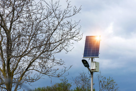 Solar panels, photovoltaics, alternative source of electricity - concept of sustainable and...