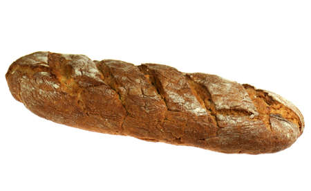 Brown bread isolated on white backgroundの写真素材