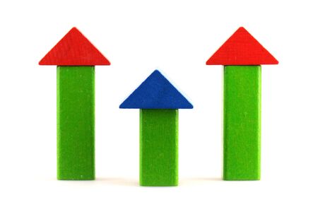  Wooden blocks isolated on whiteの写真素材