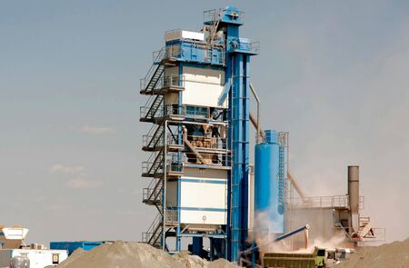 Support activities for the construction of a highway  Road under construction の写真素材