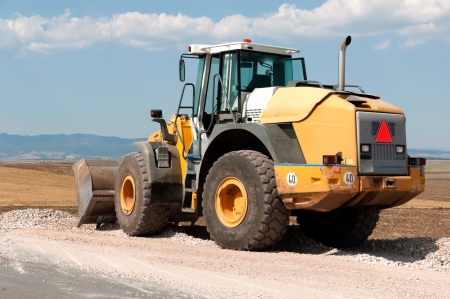 Support activities for the construction of a highway  Road under construction のeditorial素材