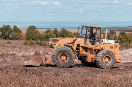 Support activities for the construction of roads and highways. Road under construction.の写真素材