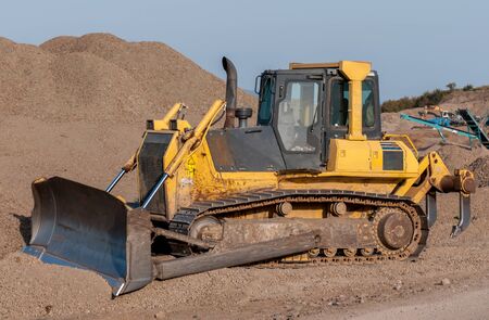Support activities for the construction of roads and highways. Road under construction.の写真素材