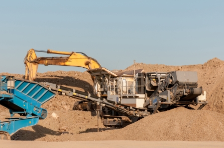 Support activities for the construction of roads and highways. Road under construction.の写真素材