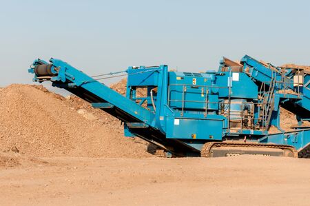 Support activities for the construction of roads and highways. Road under construction.の写真素材