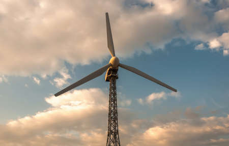 Wind generator working on the field.の写真素材