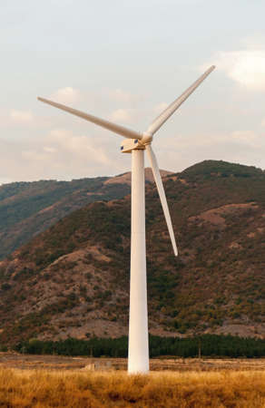 Wind generator working on the field.の写真素材