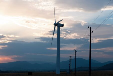 Wind generator working on the field.