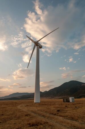Wind generator working on the field.の写真素材