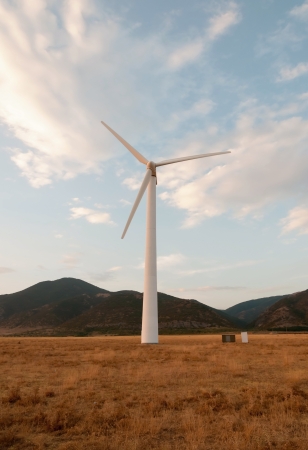 Wind generator working on the field.の写真素材