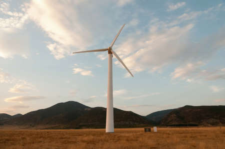 Wind generator working on the field.の写真素材